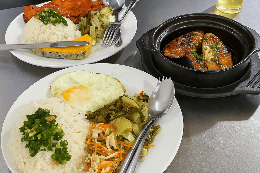 A modern, casual chain offering a wide variety of broken rice toppings in a bright, clean setting